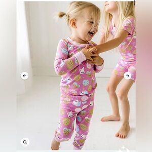 Little Sleepies toddler Pajamas pink Milk and Cookies Design